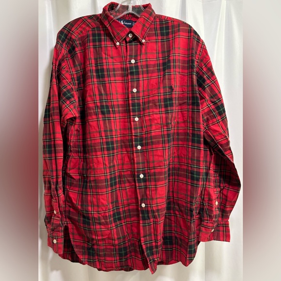 Ralph Lauren 100% Cotton Plaid Button Down Shirts - Red & Blue 2 pieces size M - Picture 8 of 14